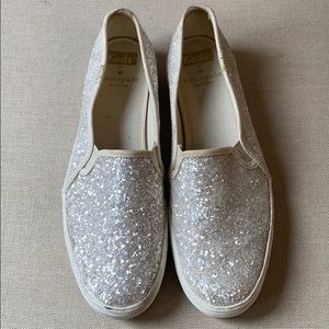 Glitter slip on sneakers